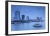 City Skyline Along Han River at Dusk, Da Nang, Vietnam, Indochina, Southeast Asia, Asia-Ian Trower-Framed Photographic Print