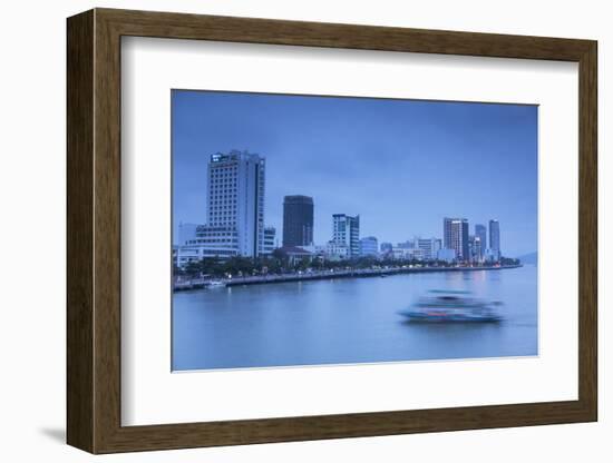 City Skyline Along Han River at Dusk, Da Nang, Vietnam, Indochina, Southeast Asia, Asia-Ian Trower-Framed Photographic Print