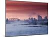 City Skyline along Ohio River, Louisville, Kentucky, USA-Walter Bibikow-Mounted Photographic Print