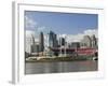 City Skyline along the Ohio River, Cincinnati, Ohio-Walter Bibikow-Framed Photographic Print