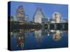 City Skyline Along Town Lake, Austin, Texas, USA-Walter Bibikow-Stretched Canvas