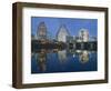 City Skyline Along Town Lake, Austin, Texas, USA-Walter Bibikow-Framed Photographic Print