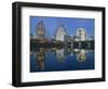 City Skyline Along Town Lake, Austin, Texas, USA-Walter Bibikow-Framed Photographic Print