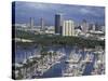 City Skyline and Beach, Honolulu, Oahu, Hawaii-Randa Bishop-Stretched Canvas