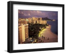 City Skyline and Beach, Honolulu, Oahu, Hawaii-Randa Bishop-Framed Photographic Print