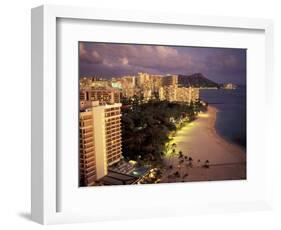 City Skyline and Beach, Honolulu, Oahu, Hawaii-Randa Bishop-Framed Photographic Print