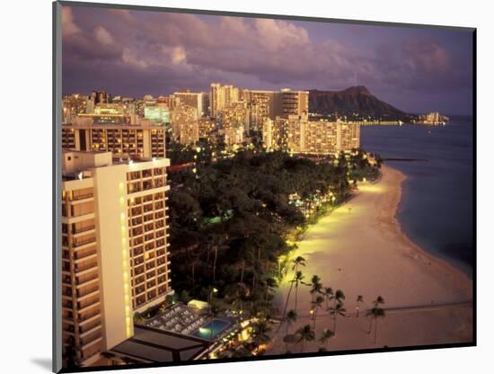 City Skyline and Beach, Honolulu, Oahu, Hawaii-Randa Bishop-Mounted Photographic Print