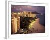 City Skyline and Beach, Honolulu, Oahu, Hawaii-Randa Bishop-Framed Photographic Print