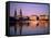 City Skyline and Binnenalster Lake, Hamburg, Schleswig-Holstein, Germany-Steve Vidler-Framed Stretched Canvas