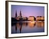 City Skyline and Binnenalster Lake, Hamburg, Schleswig-Holstein, Germany-Steve Vidler-Framed Photographic Print