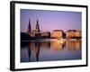 City Skyline and Binnenalster Lake, Hamburg, Schleswig-Holstein, Germany-Steve Vidler-Framed Photographic Print