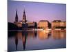 City Skyline and Binnenalster Lake, Hamburg, Schleswig-Holstein, Germany-Steve Vidler-Mounted Photographic Print