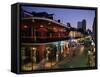 City Skyline and Bourbon Street, New Orleans, Louisiana, United States of America, North America-Gavin Hellier-Framed Stretched Canvas