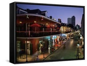 City Skyline and Bourbon Street, New Orleans, Louisiana, United States of America, North America-Gavin Hellier-Framed Stretched Canvas