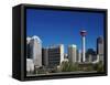 City Skyline and Calgary Tower, Calgary, Alberta, Canada, North America-Hans Peter Merten-Framed Stretched Canvas