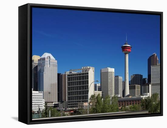 City Skyline and Calgary Tower, Calgary, Alberta, Canada, North America-Hans Peter Merten-Framed Stretched Canvas