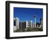City Skyline and Calgary Tower, Calgary, Alberta, Canada, North America-Hans Peter Merten-Framed Photographic Print