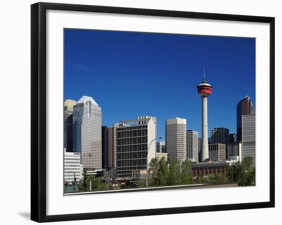 City Skyline and Calgary Tower, Calgary, Alberta, Canada, North America-Hans Peter Merten-Framed Photographic Print