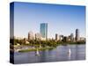 City Skyline and Charles River, Boston, Massachusetts, USA-Amanda Hall-Stretched Canvas