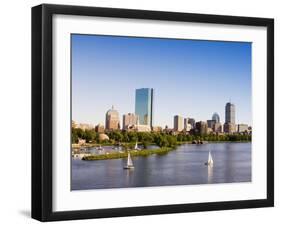 City Skyline and Charles River, Boston, Massachusetts, USA-Amanda Hall-Framed Photographic Print