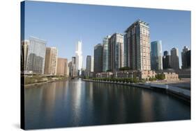 City Skyline and Chicago River, Chicago-Alan Klehr-Stretched Canvas