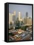 City Skyline and Chinatown Rooftops, Singapore-Steve Vidler-Framed Stretched Canvas