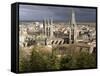 City Skyline and Christian Cathedral, Burgos, Castilla-Leon (Castile), Spain-John Miller-Framed Stretched Canvas