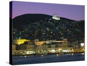 City Skyline and Church of Anastasis, Ermoupolis City, Syros Island, Cyclades Islands, Greece-Gavin Hellier-Stretched Canvas