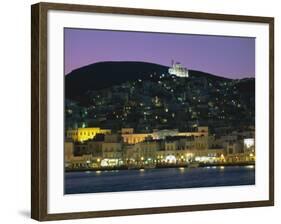 City Skyline and Church of Anastasis, Ermoupolis City, Syros Island, Cyclades Islands, Greece-Gavin Hellier-Framed Photographic Print