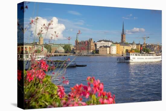 City Skyline and Flowers, Stockholm, Sweden, Scandinavia, Europe-Frank Fell-Stretched Canvas