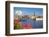 City Skyline and Flowers, Stockholm, Sweden, Scandinavia, Europe-Frank Fell-Framed Photographic Print