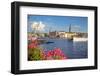 City Skyline and Flowers, Stockholm, Sweden, Scandinavia, Europe-Frank Fell-Framed Photographic Print