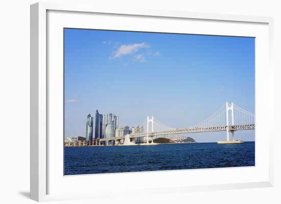 City Skyline and Gwangang Bridge, Busan, South Korea, Asia-Christian Kober-Framed Photographic Print