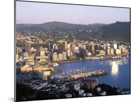 City Skyline and Harbour, Wellington, North Island, New Zealand-Steve Vidler-Mounted Photographic Print
