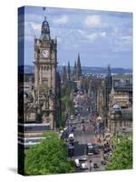 City Skyline and High Level View over Princes Street, City Centre, Edinburgh, Lothian, Scotland, UK-Neale Clarke-Stretched Canvas