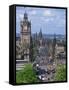 City Skyline and High Level View over Princes Street, City Centre, Edinburgh, Lothian, Scotland, UK-Neale Clarke-Framed Stretched Canvas