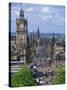 City Skyline and High Level View over Princes Street, City Centre, Edinburgh, Lothian, Scotland, UK-Neale Clarke-Stretched Canvas