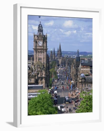 City Skyline and High Level View over Princes Street, City Centre, Edinburgh, Lothian, Scotland, UK-Neale Clarke-Framed Photographic Print