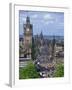 City Skyline and High Level View over Princes Street, City Centre, Edinburgh, Lothian, Scotland, UK-Neale Clarke-Framed Photographic Print