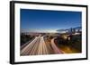 City Skyline and Interstate 90 and 5 from Jose Rizal Bridge in Downtown Seattle, Washington State-Chuck Haney-Framed Photographic Print