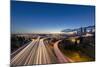City Skyline and Interstate 90 and 5 from Jose Rizal Bridge in Downtown Seattle, Washington State-Chuck Haney-Mounted Photographic Print