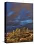 City skyline and Interstate 90 and 5 from Rizal Bridge in downtown Seattle, Washington State, USA-Chuck Haney-Stretched Canvas
