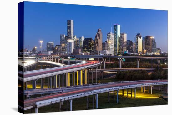 City Skyline and Interstate, Houston, Texas, Usa-Gavin Hellier-Stretched Canvas