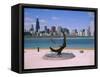 City Skyline and Lake Michigan from the Adler Planetarium, Chicago, Illinois, North America-Jenny Pate-Framed Stretched Canvas