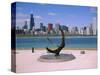 City Skyline and Lake Michigan from the Adler Planetarium, Chicago, Illinois, North America-Jenny Pate-Stretched Canvas