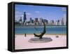 City Skyline and Lake Michigan from the Adler Planetarium, Chicago, Illinois, North America-Jenny Pate-Framed Stretched Canvas