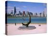 City Skyline and Lake Michigan from the Adler Planetarium, Chicago, Illinois, North America-Jenny Pate-Stretched Canvas