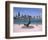 City Skyline and Lake Michigan from the Adler Planetarium, Chicago, Illinois, North America-Jenny Pate-Framed Photographic Print