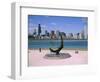 City Skyline and Lake Michigan from the Adler Planetarium, Chicago, Illinois, North America-Jenny Pate-Framed Photographic Print