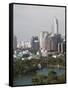 City Skyline and Lumpini Park, Bangkok, Thailand, Southeast Asia-Angelo Cavalli-Framed Stretched Canvas